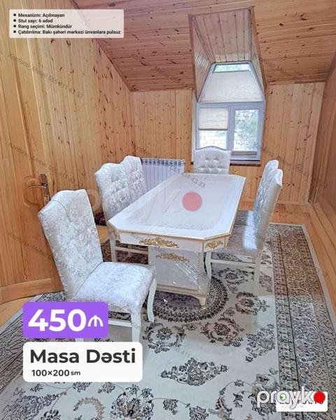 Məhsul: Masa Dəsti - Ölçü: 100 200 sm - Masa mexanizmi: Açılmayan — Bakı