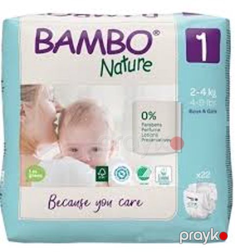 Uşaq bezləri Bambo Nature 1, 2-4 kq, 22 əd — Bakı