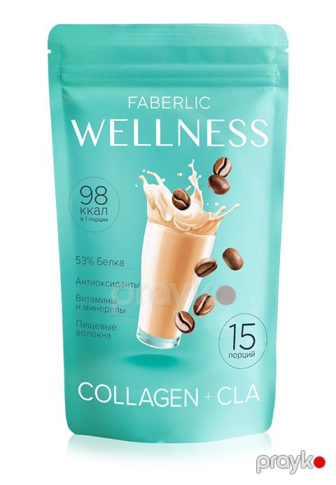 Proteinli kokteyl Faberlic Wellness Collagen + CLA kapuçino dadlı, 15 əd — Bakı