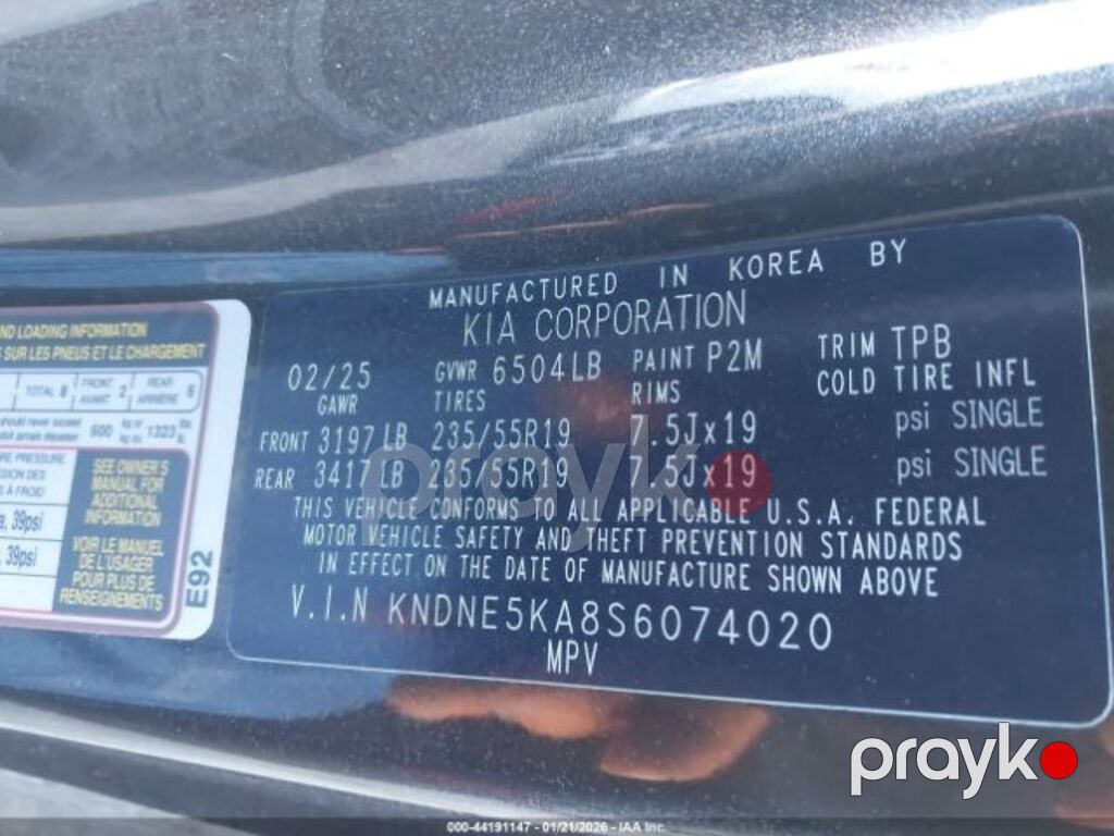 Kia Carnival, 1.6 L, 1.49 kWh, 2025 il, 21 943 km — Avtomobillər, Bakı (9)