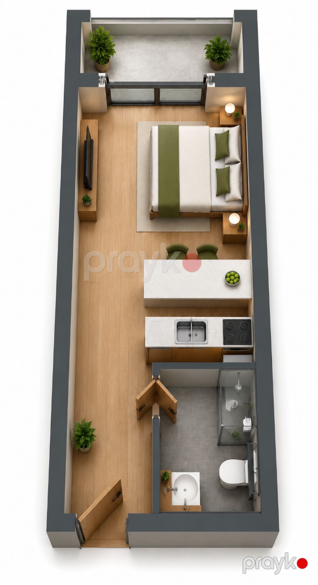 Nardaran qəs., Studiya, Yeni tikili, 39 kv. m — Mənzil, Bakı (3)