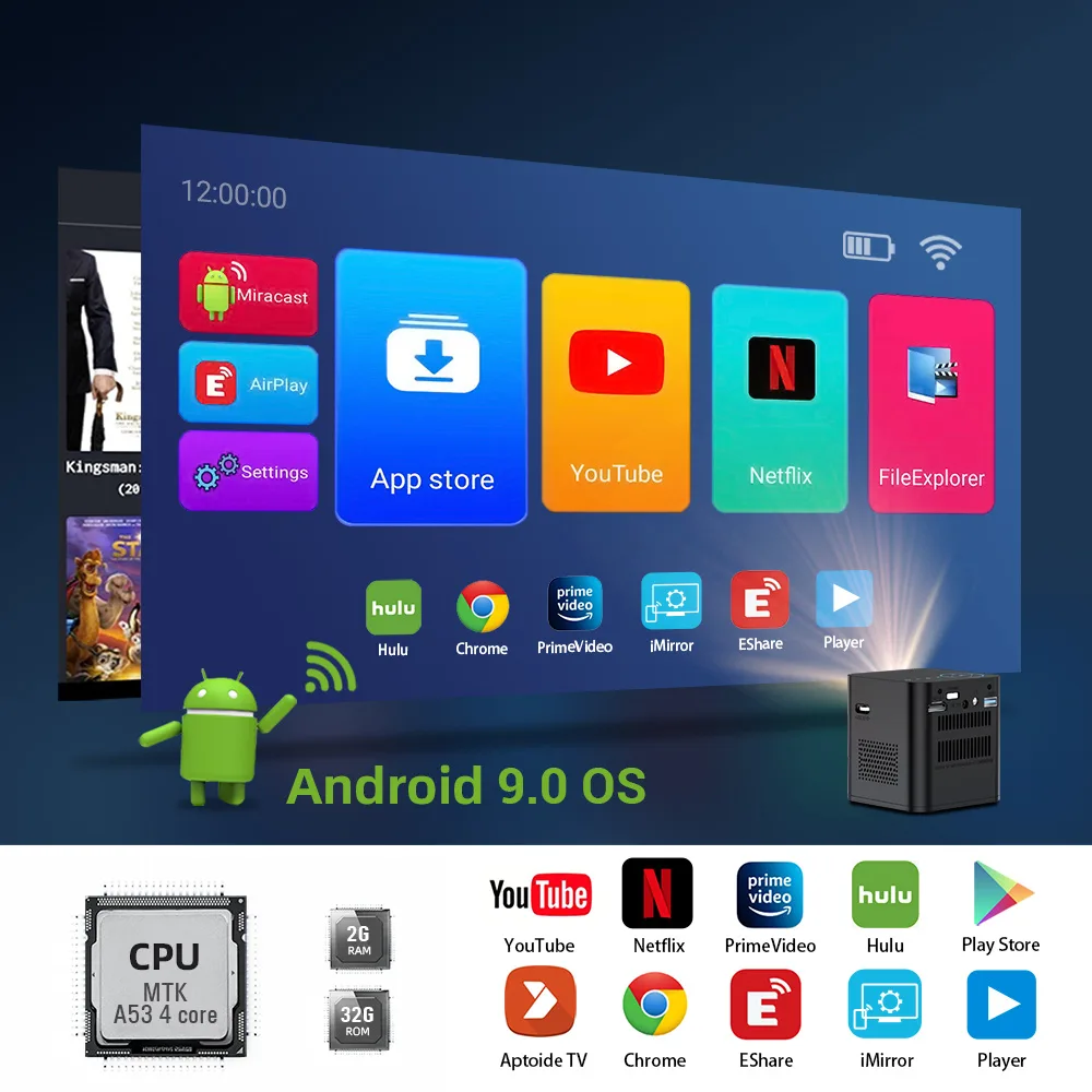Proyektor Byıntek Smart DLP P19 3D Mini — Mallar, Bakı (5)