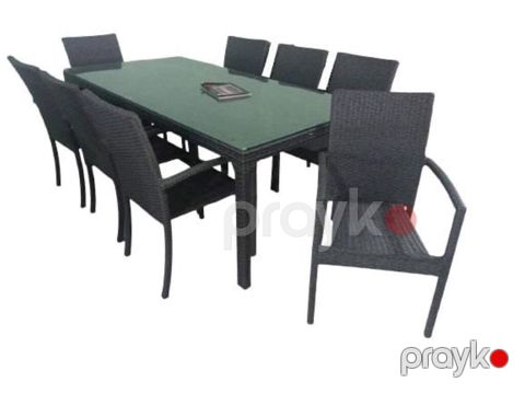 Bağ üçün mebel dəsti Zili Rattan Tokio ZR0065, 8 nəfərlik, boz — Bakı