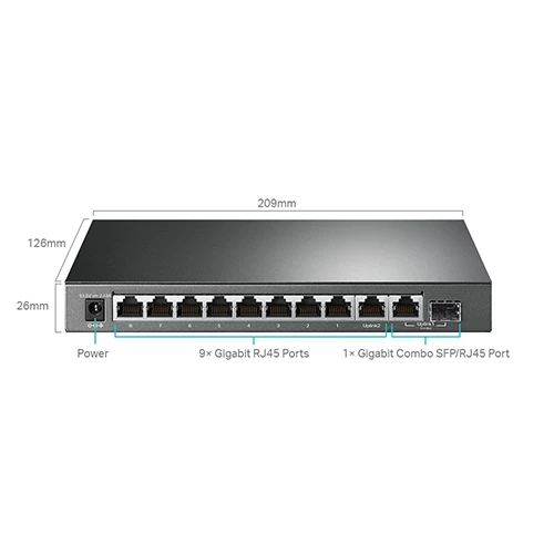 TP-Link TL-SG1210MPE 10-Port Gigabit Easy Smart Switch with 8-Port PoE+ — Şəbəkə və server avadanlığı, Bakı (3)