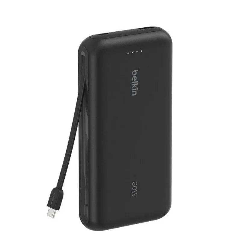 Power bank Belkin 20K PD30W Integrated Usb-c Cable Black — Bakı