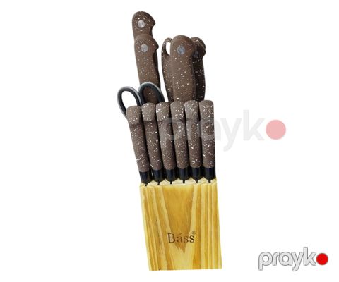 Bıçaq dəsti Bass PC-0057, qəhvəyi — Bakı