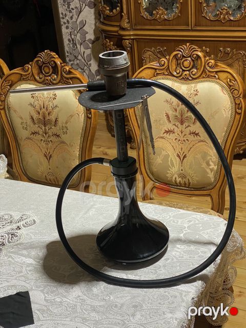 Nərgilə komplekti - Material: qalın şüşə kolba, metal şaxta və lülə — Hacıqabul