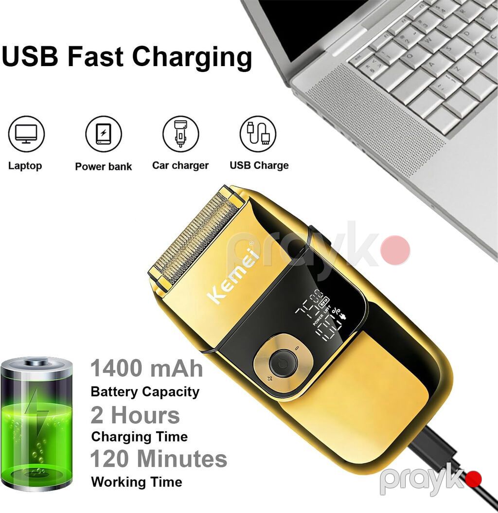 8459 Məhsulun adı: Elektrikli ülgüc Kemei KM-2028 Gold Brend: No — Usturalar, trimmerler və epilyatorlar, Bakı (3)