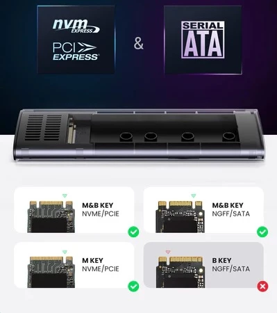 Ugreen 10Gbps M.2 NVMe Sata Enclosure — Xarici diskləri və fləş-yaddaşlar, Bakı (2)
