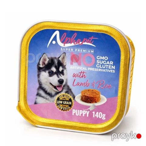 Nəm yem bala itlər üçün AlphaPet quzu əti və düyü ilə, 140 q — Bakı