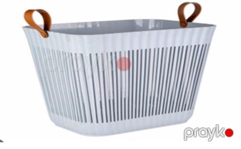 Çamaşır üçün səbət AA-771790, plastik, boz, düzbucaq, 25 l — Bakı