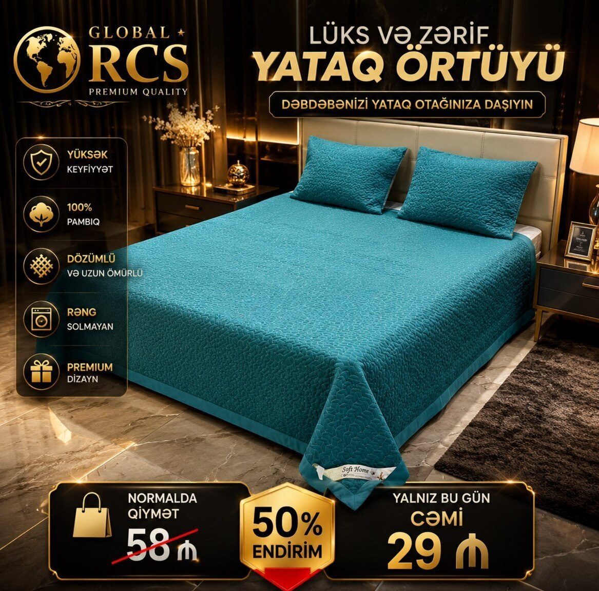 Yataq dəsti Göy rəng — Mallar (6)