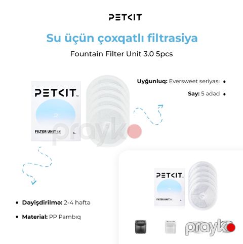 İçməli su fontanı üçün dəyişdirilə bilən filtr Petkit Eversweet 3 Pro — Bakı