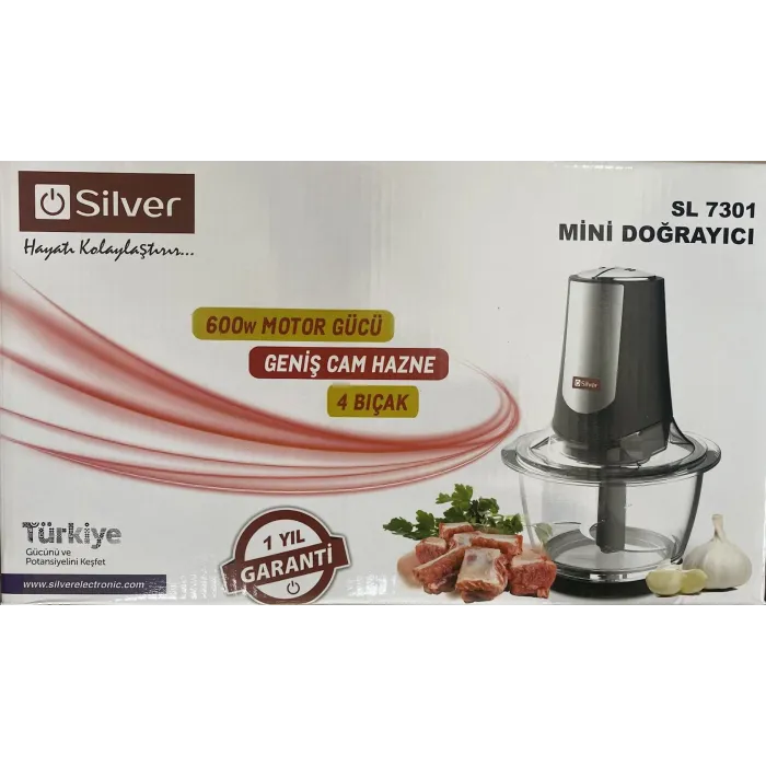 Silver SL-7301 Mətbəx Doğrayıcısı – 2 Sürətli Elektrik Doğrayıcı — Bakı