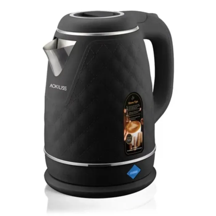 Ackiliss ACL-7978 Black Paslanmaz Polad Gövdəli Elektrik Çaydanı — Bakı