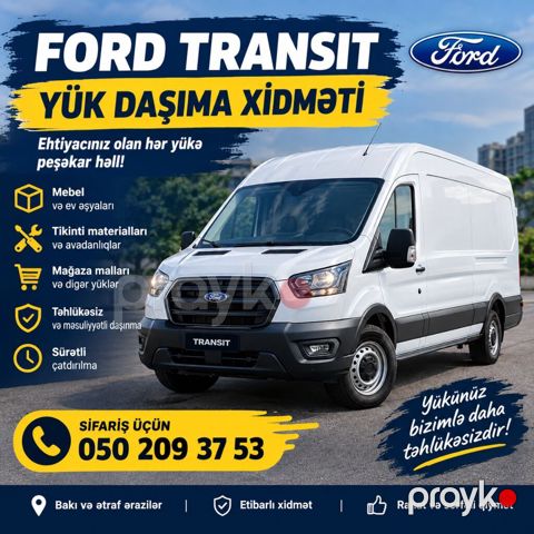 Əlbəttə, belə yaza bilərsən: Ford Transıt YÜK Daşıma Xidməti Ev — Bakı