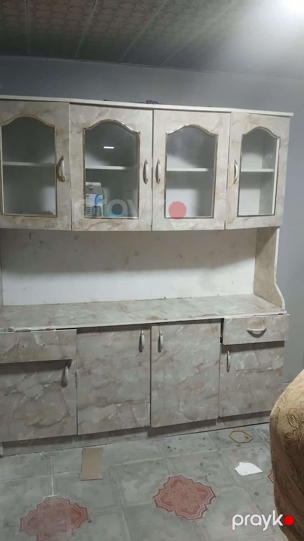 Mətbəx üçün vitrinli bufet-dolab dəsti - Material: laminat/MDFlam — Mətbəx mobilyası, Yevlax (2)