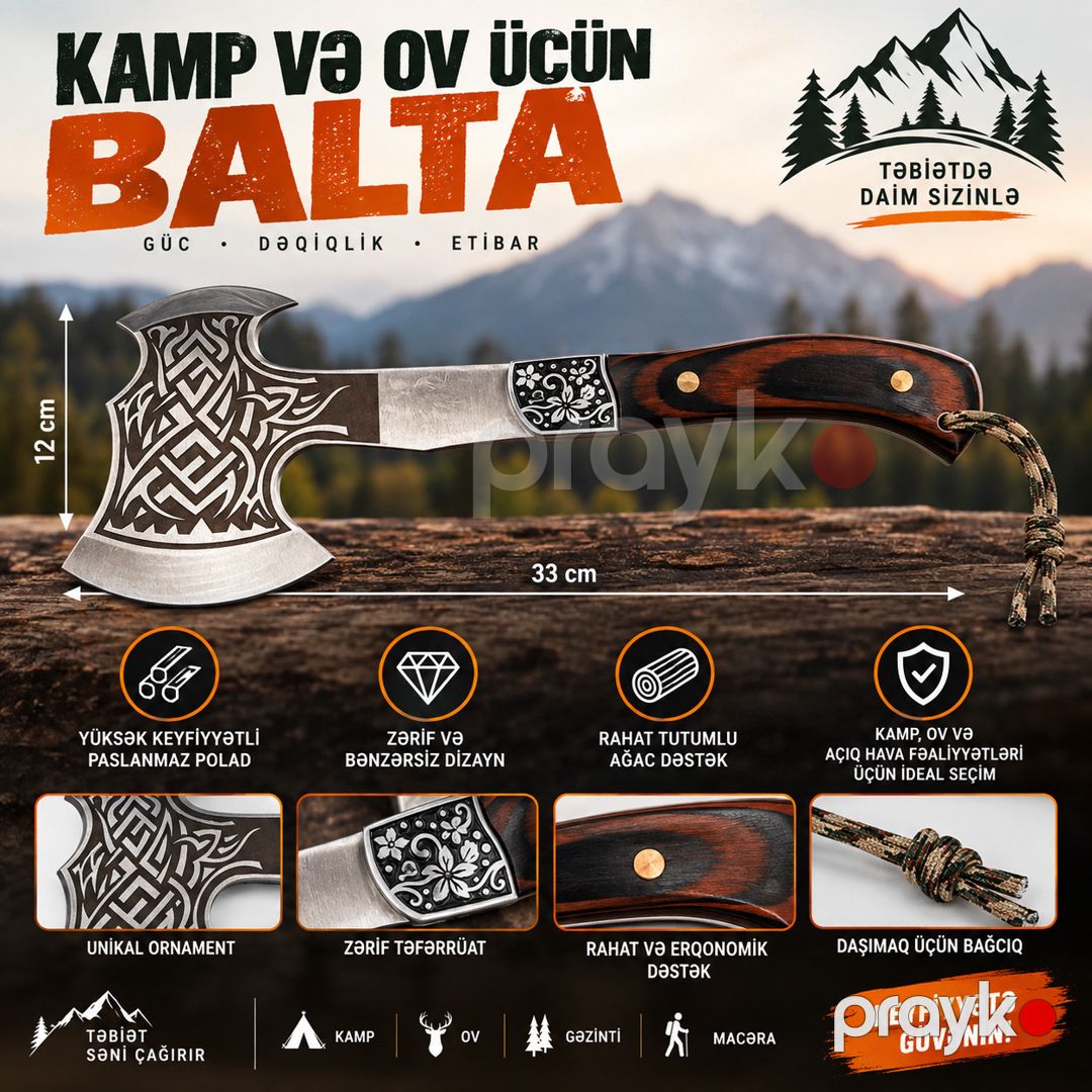 Balta, Paslanmayan polad, 30 sm, Bərkidilmiş polad — Mallar, Bakı (2)