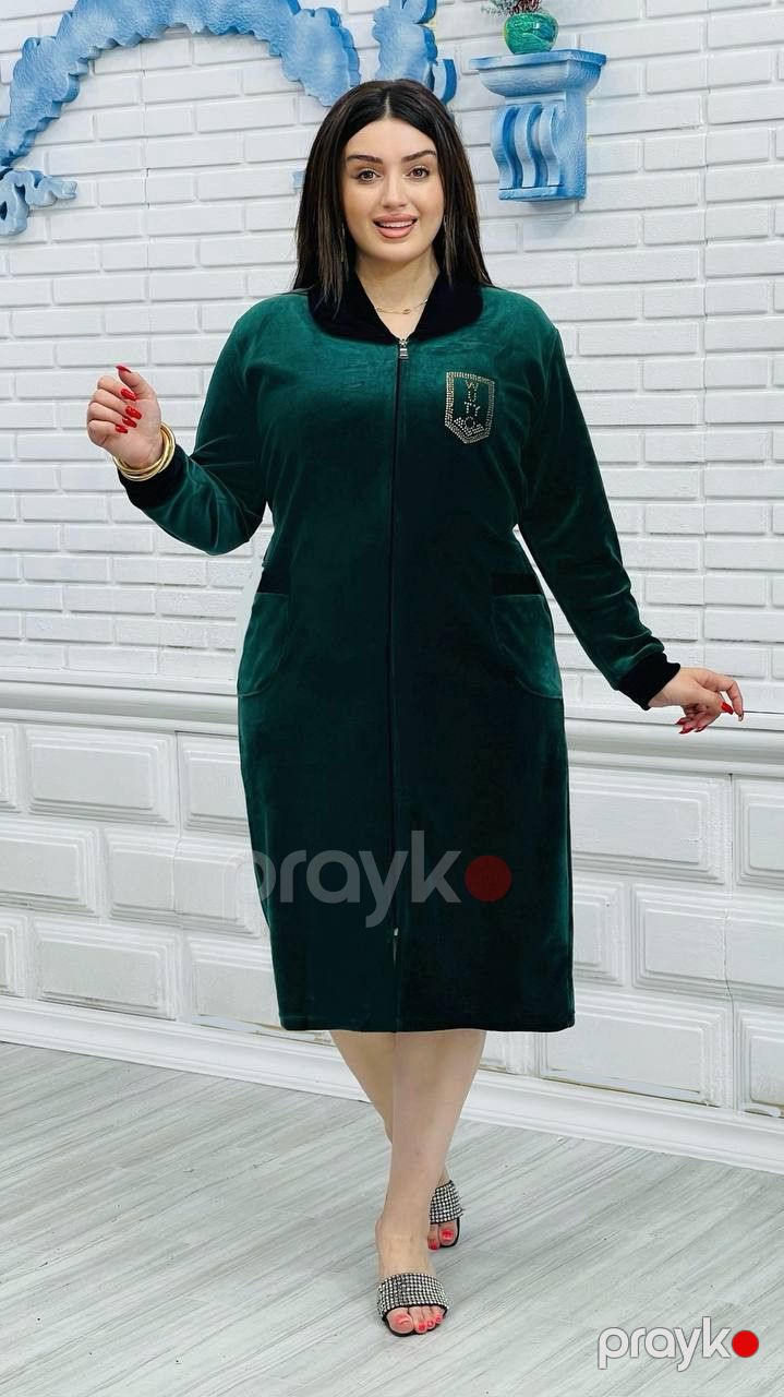 Ev xələti 2795538, yaşıl, velür, ölçü 4XL — Mallar, Bakı (2)