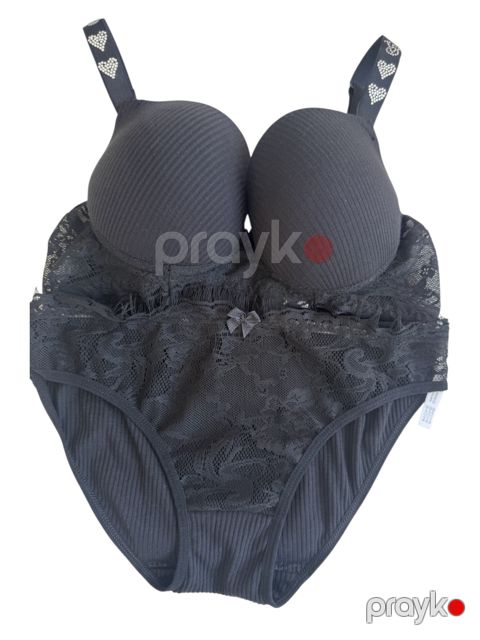 Qadın alt paltarı dəsti68600061, qara, elastan/poliamid, ölçü 80B — Bakı