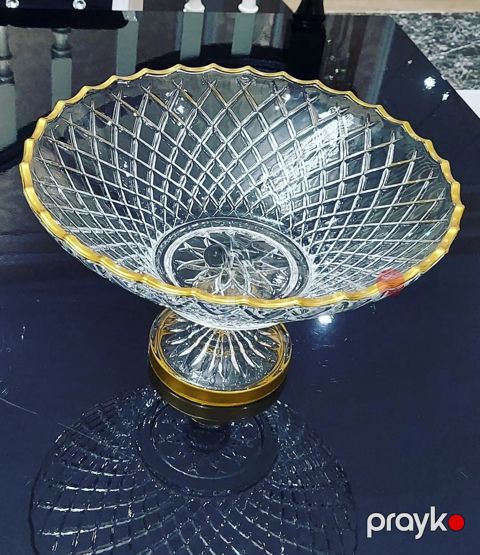 Meyvə qabı Gallery Home GLR-013, şəffaf/qızılı, 29 sm — Bakı