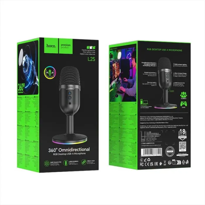 Hoco L25 Oyun Mikrofonu USB Simli — Bakı