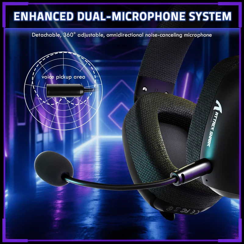 Attack Shark L80 PRO Wireless Black Gaming Headset — Qulaqcıqlar, Bakı (4)