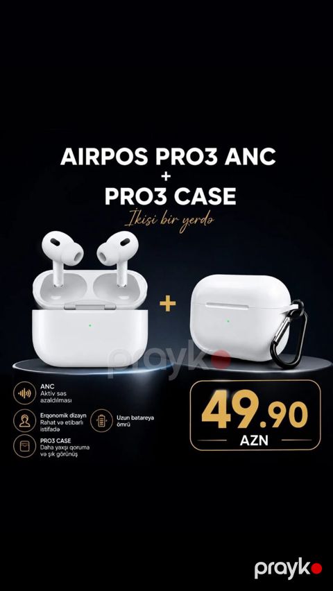 Airpos Pro3 ANC + Pro3 Case dəsti - Aktiv Səs Azaldılması (ANC) — Bakı