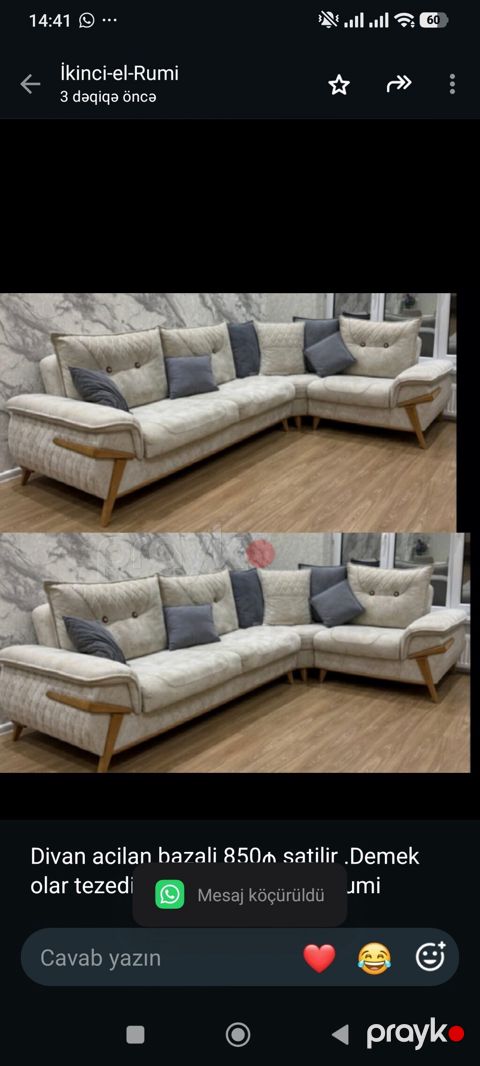 Divan acilan bazali 850₼ satilir .Demek olar tezedir unvan Sumqayit — Bakı