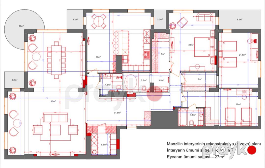 Satılır 4 otaqlı yeni tikili 322 m² — Mənzil, Bakı (4)