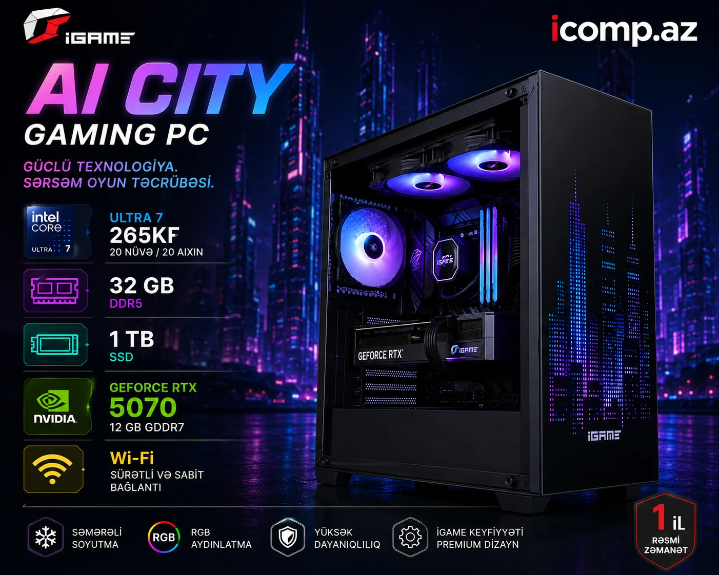 iGame AI City Gaming PC — Bakı