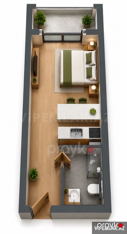 Sabunçu rayonunda 1 otaqlı Yeni tikili Satılır, 39 m² — Mənzil, Bakı (3)
