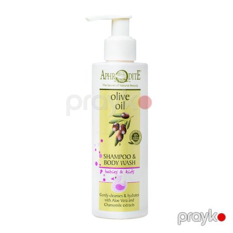 Uçaqlar üçün şampun-bədən üçün gel Aphrodite Olive Oil Baby Shampoo & Body Wash 200 ml — Bakı