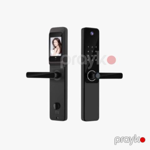 Smart Lock QL-S802 Pro Qara Ağıllı Qapı Kilidi – Bluetooth, Barmaq İzi, Şifrə və Kart — Bakı