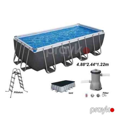 Peşəkar Bestway 56670 Power Steel Hovuz Dəsti (488x244x122 sm) Rəqəmsal Konstruksiya Stabilliyi — Bakı