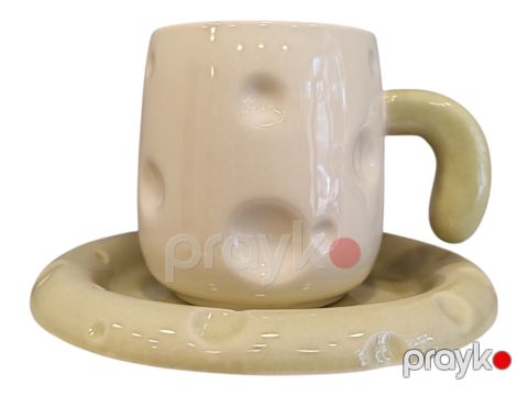 Fincan nəlbəki ilə KPB-3026001425, keramika, ağ/açıq boz, 200 ml, 2 parça — Bakı