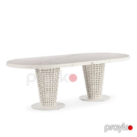 Bağ masası Skyline Design Dynasty Oval, 280x100 sm, White Mushroom - 22460.01 — Bakı