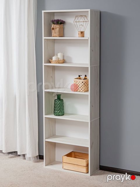 Stellaj Letta Dub White, 181х24х60 sm, Ldsp, ağ — Bakı