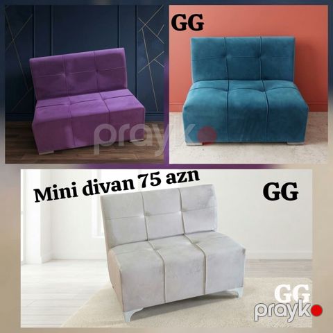 Mini divan – kompakt və şık oturacaq həlli. - Müasir dizayn: kvadrat — Bakı