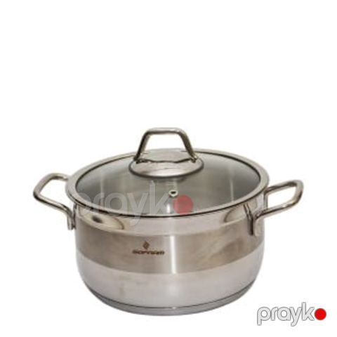 Qazan Sofram, paslanmayan polad, gümüşü, 22 sm — Bakı