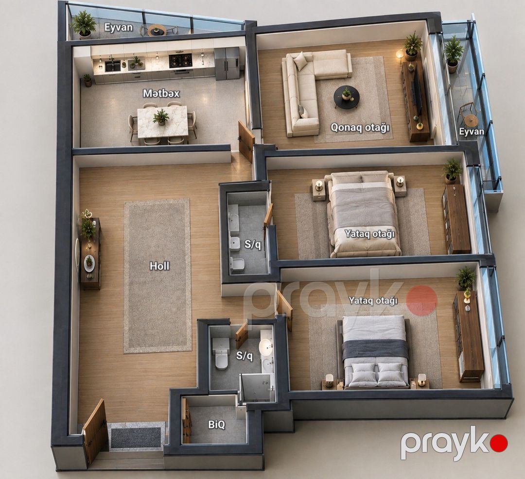Satılır 3 otaqlı yeni tikili 133 m² — Mənzil, Bakı (2)