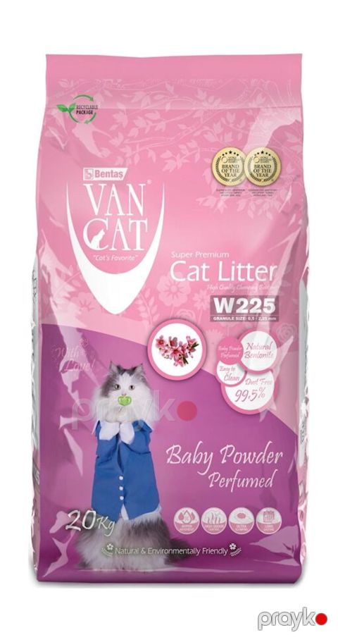 Topalaşan doldurucu Van Cat Super Premium W225 Baby Powder Perfumed pişiklər üçün 20 kq — Bakı
