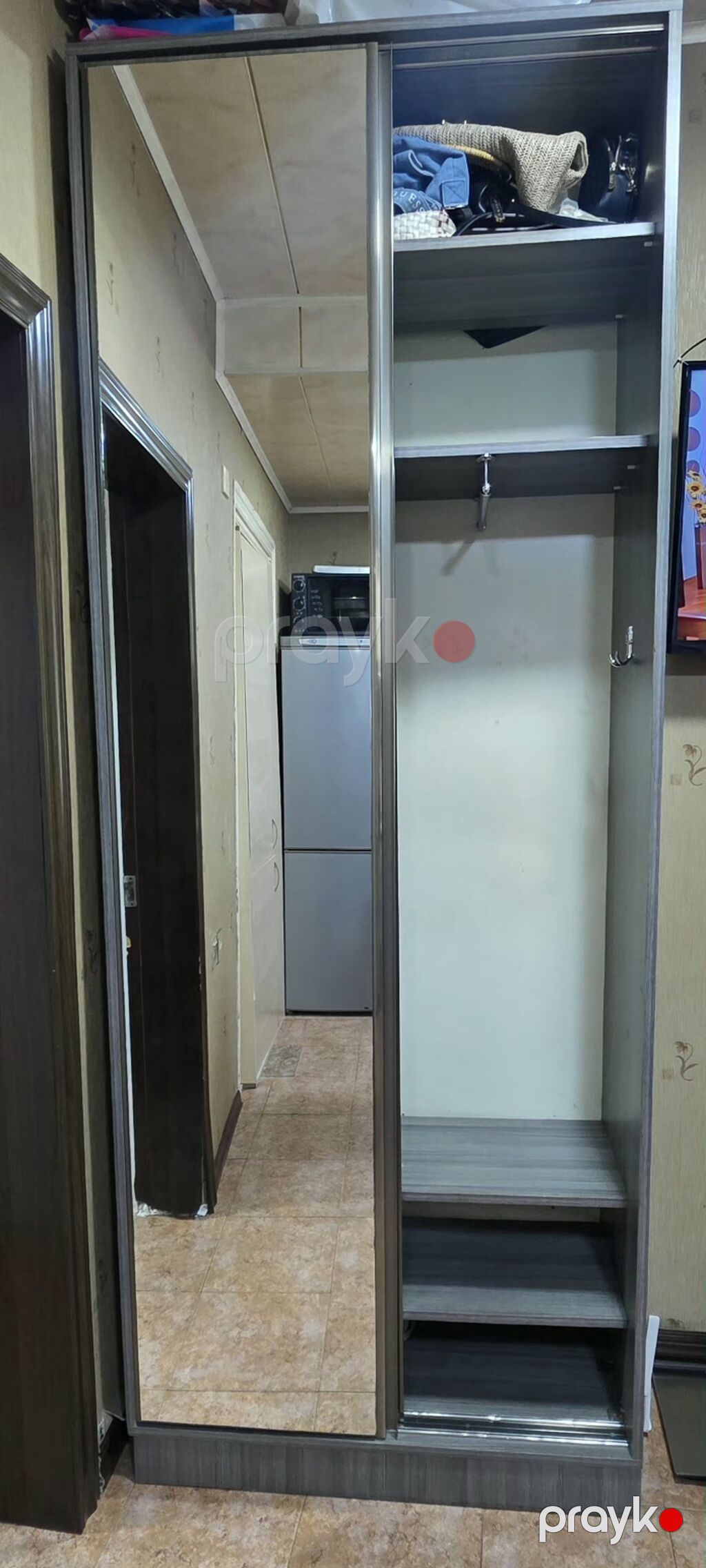 İşlənmiş, 2 qapılı, Güzgülü, Boz, Kupe, Düz dolab — Şkaflar, Bakı (2)