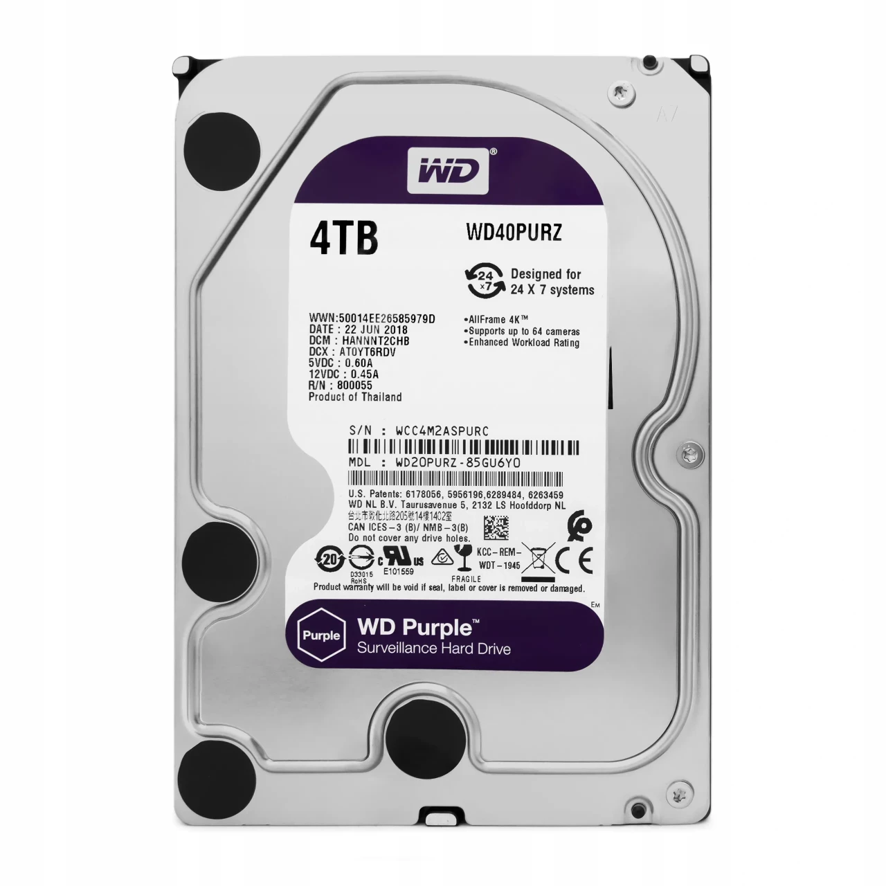HDD WD Purple 4TB 5400rpm 3.5" — Bakı
