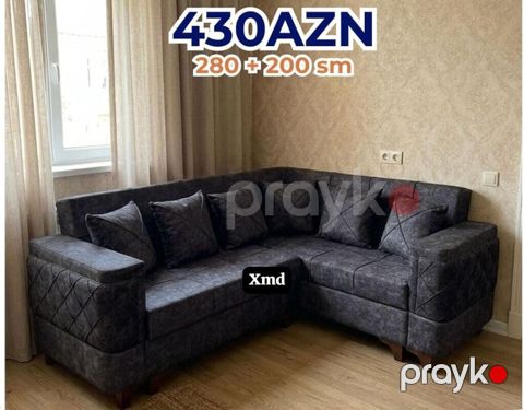 Künc divanı – tünd boz rəng, müasir dizayn - Ölçü: 280 x 200 sm — Sumqayıt