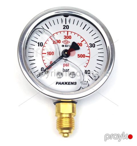 Manometr gliserin dolğulu (0-40 Bar 63 mm 1,4") Pakkens 0631001110 — Bakı