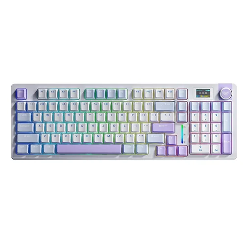 Aula S98 Pro Light Blue White Black Purple Mechanical Gaming Keyboard — Bakı