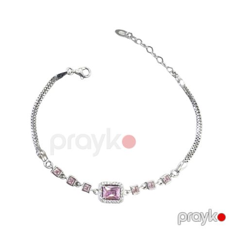 Zinət qolbağı TT Silver QQ025, gümüşü, çəhrayı — Bakı