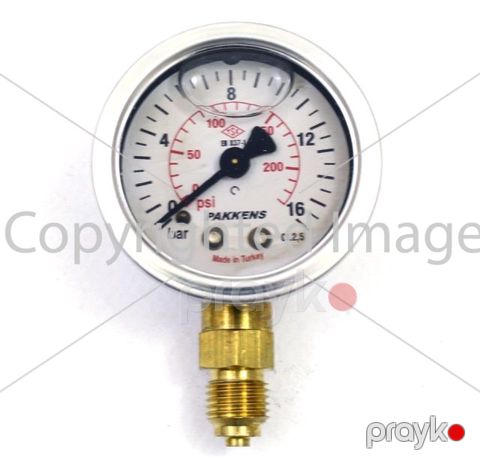 Manometr gliserin dolğulu (0-16 Bar 100 mm 1/2") Pakkens 1001001108 — Bakı
