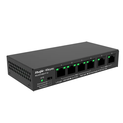 Reyee RG-ES106D-P-V2 Unmanaged Switch — Şəbəkə və server avadanlığı, Bakı (2)